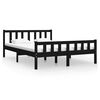 vidaXL Bedframe massief hout zwart 135x190 cm