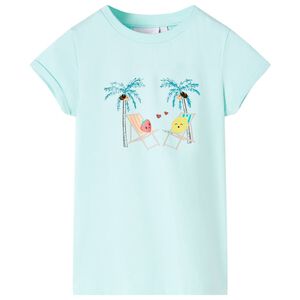 Kindershirt 128 lichtzeeblauw