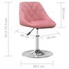 vidaXL Eetkamerstoelen draaibaar 4 st fluweel roze