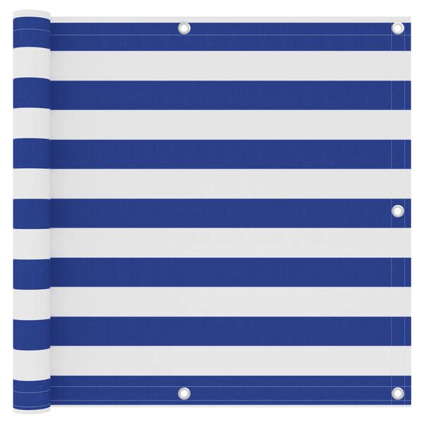 vidaXL Balkonscherm 90x300 cm oxford stof wit en blauw