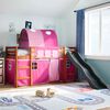vidaXL Kinderhoogslaper met tunnel 80x200 cm massief grenenhout roze