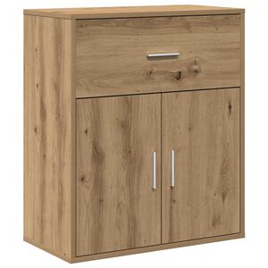 vidaXL Dressoir met lade Artisan Eiken 60 x 31 x 70 cm Bewerkt hout