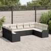 vidaXL Tuin Sofa Set met opslag 9 pcs Zwart en wit poly rattan