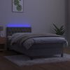 vidaXL Boxspring met matras en LED fluweel lichtgrijs 90x190 cm