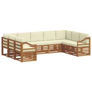 vidaXL Sofa-Sets 9 pcs Natuurlijk en Cr&egrave;me Massief Acaciahout