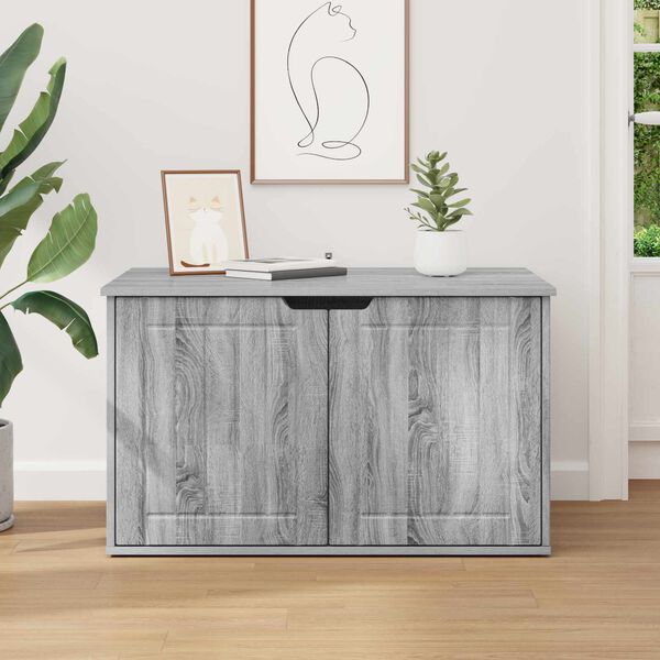 vidaXL Kattenhuis Grijs Sonoma 85 x 55 x 50,5 cm Bewerkt hout