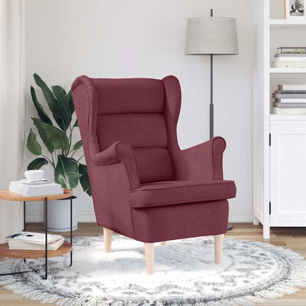vidaXL Fauteuil 74x84x100 cm stof wijnrood