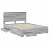 vidaXL Bedframe met hoofdeinde Grijs Sonoma 150 x 200 cm Bewerkt hout