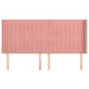 vidaXL Hoofdbord met randen 203x16x118/128 cm fluweel roze