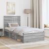 vidaXL Bedframe Grijs Sonoma 90 x 190 cm Massief grenenhout