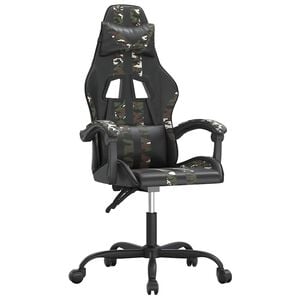 vidaXL Gamestoel kunstleer zwart en camouflage