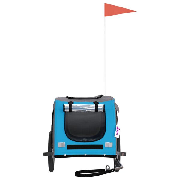 vidaXL Hondenfietstrailer oxford stof en ijzer blauw en grijs