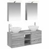 vidaXL Badkamermeubelset 5 st Grijs Sonoma Bewerkt hout en glas