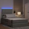 vidaXL Opbergbed met LED met matras Lichtgrijs 120 x 190 cm Polyester