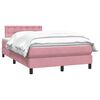 vidaXL Boxspring met matras fluweel roze 120x210 cm