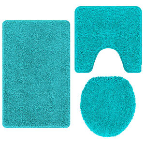 vidaXL Antislip Badmat Set 3 pcs Turquoise PP