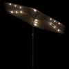 vidaXL Parasol met LED's en stalen paal 288x288x225 cm bruin