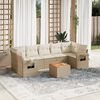 vidaXL 8-delige Loungeset met kussens poly rattan beige