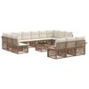 vidaXL Tuinbankenset 14 pcs Beige poly rattan