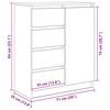 vidaXL Dressoir met lades 71x35x84 cm spaanplaat wit