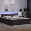 vidaXL Opbergbed met LED met matras Grijs 180 x 200 cm Nep Leer