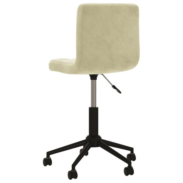 vidaXL Eetkamerstoelen draaibaar 6 st fluweel crèmekleurig