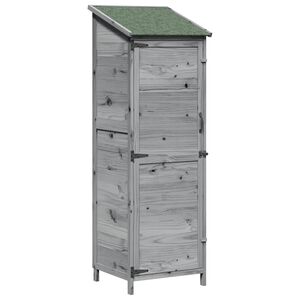 vidaXL Tuinschuur Grijs 59,5 x 56 x 176,5 cm Bewerkt hout