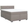 vidaXL Boxspring met matras stof taupe 140x190 cm