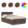 vidaXL Bedframe met hoofdeinde Bruin Eiken 120 x 190 cm Bewerkt hout