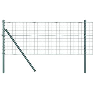 vidaXL Euro-hek met grondbevestiging 10 x 0,6 m PVC-Coated Staal Groen