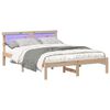 vidaXL Bedframe met hoofdeinde Bruin 135 x 190 cm Massief grenenhout