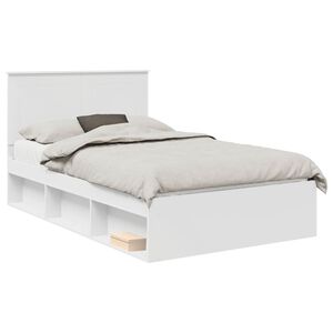 vidaXL Bedframe met hoofdeinde Wit 120 x 200 cm Massief grenenhout