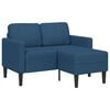 vidaXL 2-zitsbank met ligstoel L-vormig 125 cm stof blauw