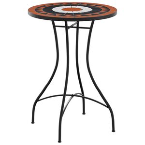 vidaXL Bistrotafel moza&iuml;ek &Oslash;50x70 cm keramiek terracottakleurig en wit