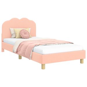 vidaXL Bedframe voor kinderen met hoofdbord Roze 90 x 200 cm