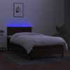 vidaXL Boxspring met matras en LED stof zwart 80x200 cm