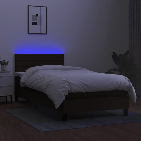 vidaXL Boxspring met matras en LED stof zwart 80x200 cm