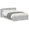 vidaXL Bedframe met opslag Betongrijs 150 x 200 cm Bewerkt hout