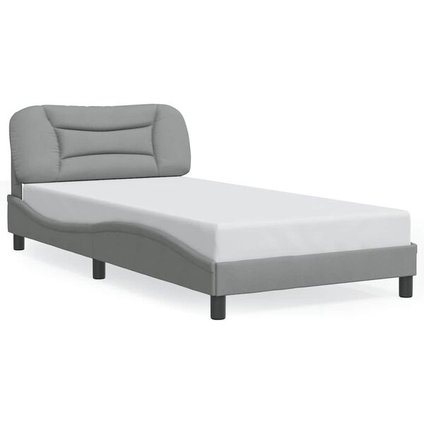 vidaXL Bedframe zonder matras "Hvar" 100x200 cm stof lichtgrijs