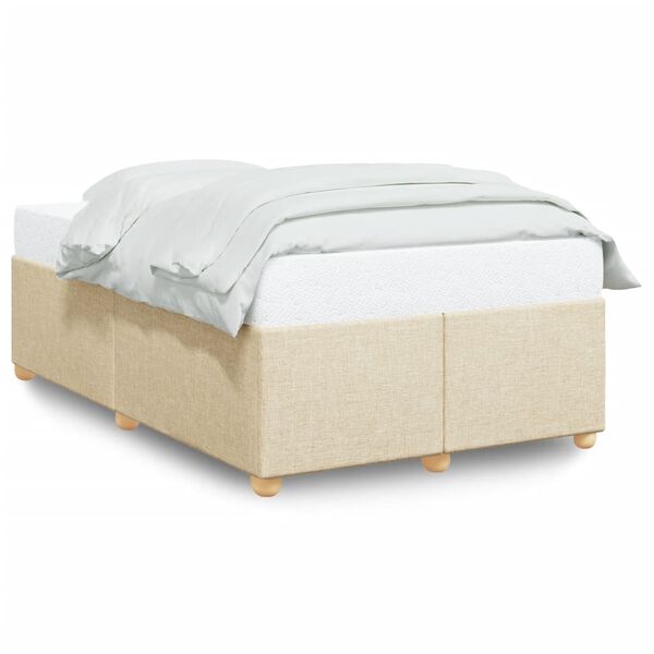 vidaXL Bedframe zonder matras 120x190 cm stof crèmekleurig