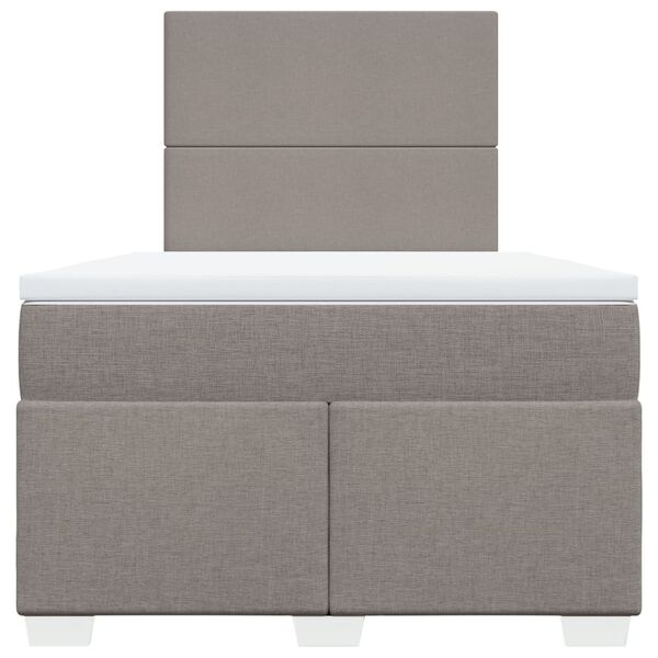 vidaXL Boxspring met matras stof taupe 120x200 cm