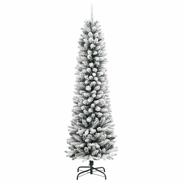 vidaXL Kunstkerstboom met 300 LED Wit 210 cm PVC en Metaal en Plastic
