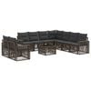 vidaXL Tuinbankenset 10 st Grijs en Donkergrijs poly rattan