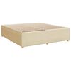 vidaXL Boxspring met matras stof cr&egrave;mekleurig 200x200 cm
