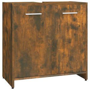 vidaXL Badkamerkast 60x33x60 cm bewerkt hout gerookt eikenkleurig