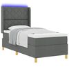 vidaXL Boxspring bed met matras Grijs 90 x 190 cm Stof