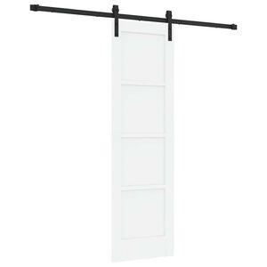 vidaXL Schuifdeur Wit en zwart 61 x 198,5 cm Massief grenenhout
