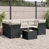vidaXL 7-delige Loungeset met kussens poly rattan zwart