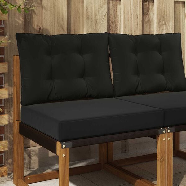 vidaXL Buiten bankkussen 2 pcs Zwart Polyester