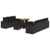 vidaXL Tuin Sofa Set 10 pcs Zwart poly rattan